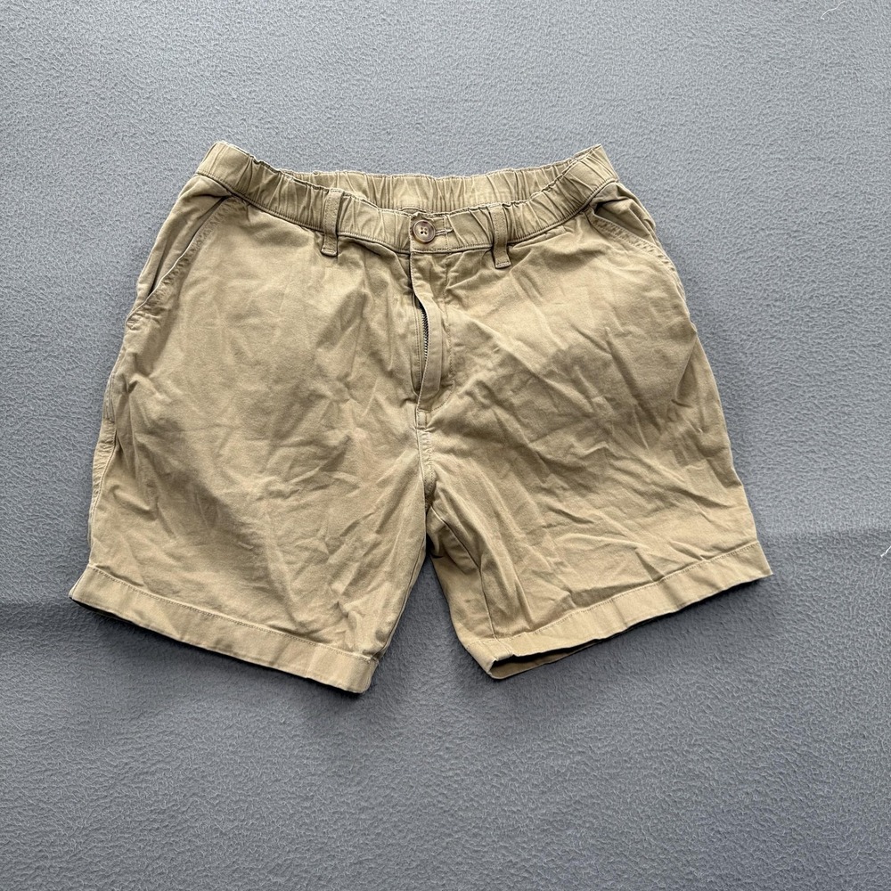 Chubbies Shorts Mens Medium Beige Chino Stretch 7 Inseam Elastic Waist Casual